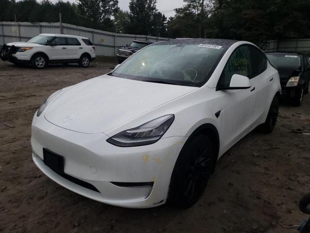 5YJYGAEE5MF194251 - 2021 TESLA MODEL Y أبيض صورة 2
