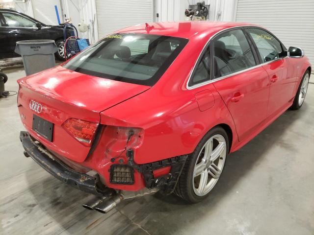 WAUKGAFL2AA134108 - 2010 AUDI S4 PRESTIG RED photo 4