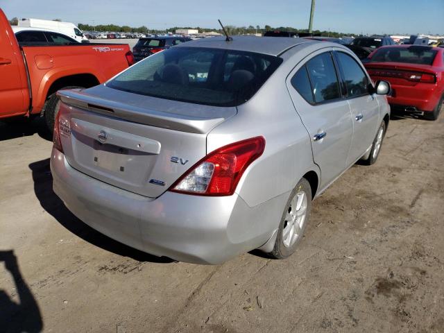 3N1CN7AP3EL854979 - 2014 NISSAN VERSA S/S SILVER photo 4