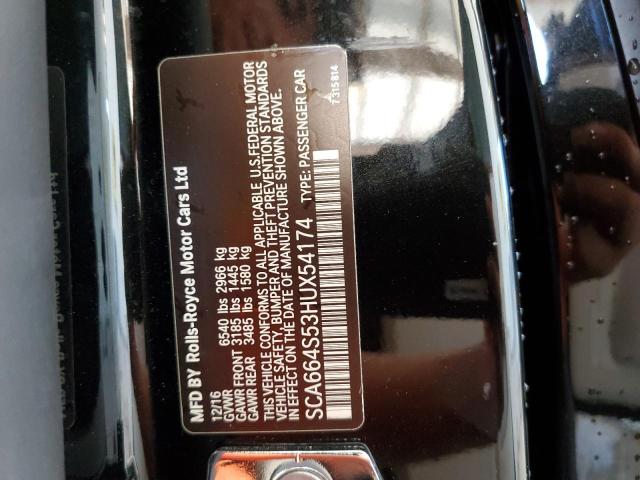 SCA664S53HUX54174 - 2017 ROLLS-ROYCE GHOST BLACK photo 10