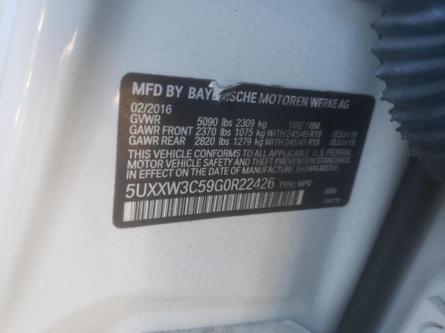 5UXXW3C59G0R22426 - 2016 BMW X4 XDRIVE2 白色 照片 10