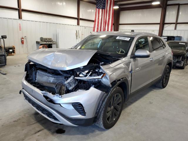 1V2WE2CA2NC203794 - 2022 VOLKSWAGEN ATLAS CROS Серебристый фото 2