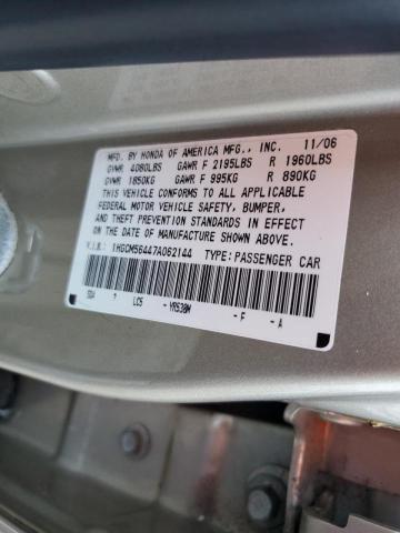 1HGCM56447A062144 - 2007 HONDA ACCORD LX TAN photo 10