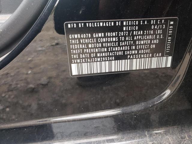 3VW2K7AJ2DM295346 - 2013 VOLKSWAGEN JETTA BASE Սև լուսանկար 10