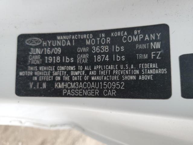 KMHCM3AC0AU150952 - 2010 HYUNDAI ACCENT SILVER photo 10