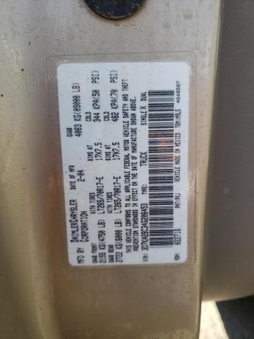 3D7KA28C34G206453 - 2004 DODGE RAM 2500 S TAN photo 10