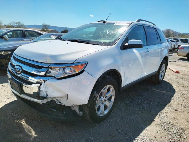 2FMDK3JC1EBA10754 - 2014 FORD EDGE SEL WHITE photo 2