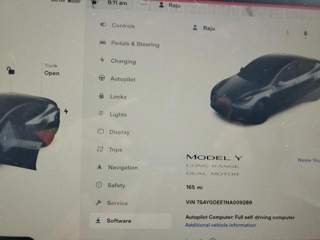 7SAYGDEE1NA009289 - 2022 TESLA MODEL Y رمادي صورة 8