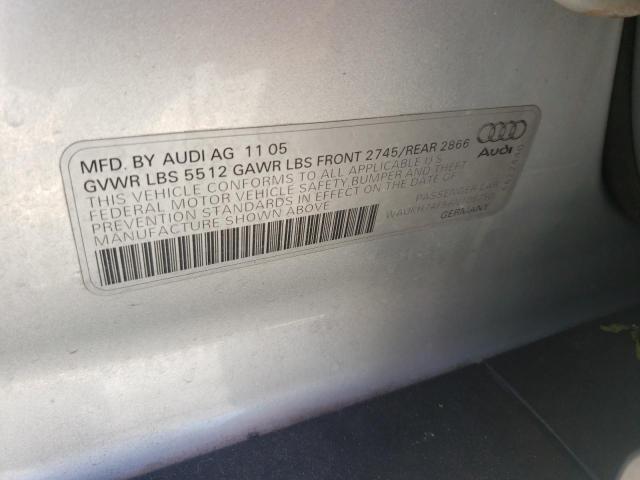 WAUKH74F56N105750 - 2006 AUDI A6 AVANT QUATTRO  photo 10