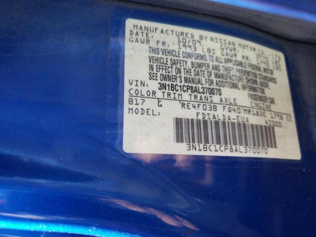 3N1BC1CP8AL370070 - 2010 NISSAN VERSA S BLUE photo 10