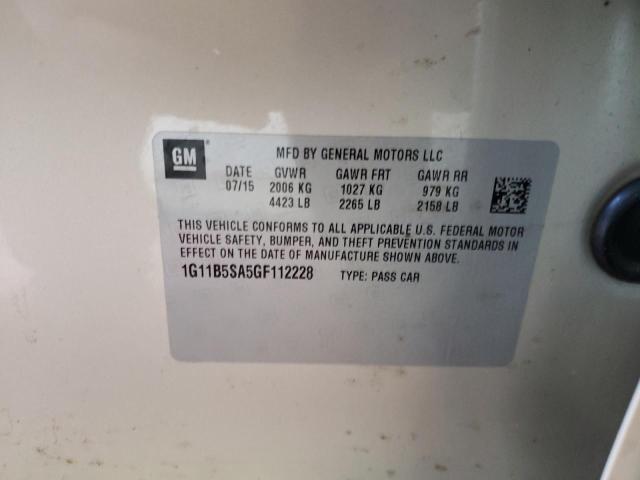 1G11B5SA5GF112228 - 2016 CHEVROLET MALIBU LIM 米色 照片 10