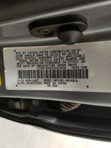 JTHBF30GX25025658 - 2002 LEXUS ES 300 GRAY photo 10