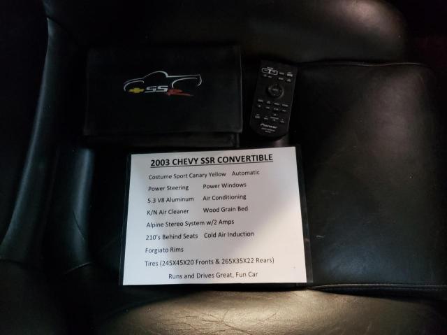 1GCES14P83B101633 - 2003 CHEVROLET SSR 黄色 照片 9