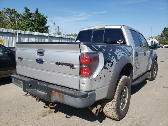 1FTFW1R63BFA37873 - 2011 FORD F150 SVT R SILVER photo 4