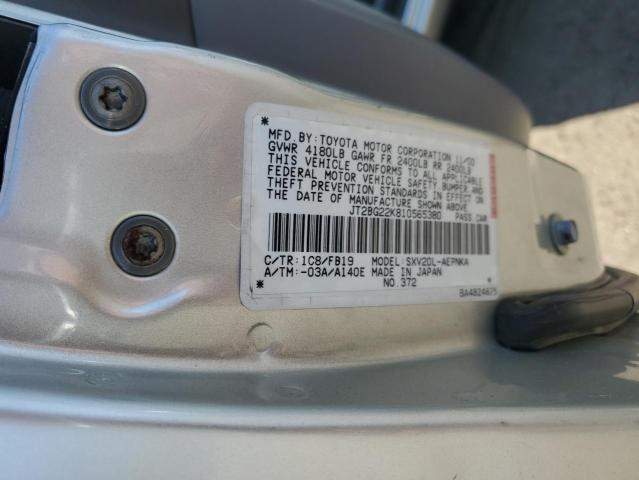 JT2BG22K810565380 - 2001 TOYOTA CAMRY CE SILVER photo 10