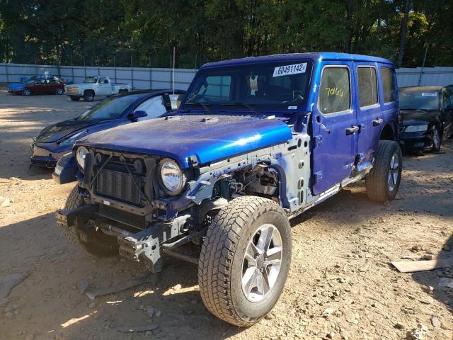 1C4HJXEN6JW251052 - 2018 JEEP WRANGLER U BLUE photo 2