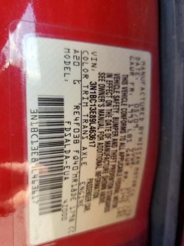 3N1BC13E89L463617 - 2009 NISSAN VERSA S RED photo 10