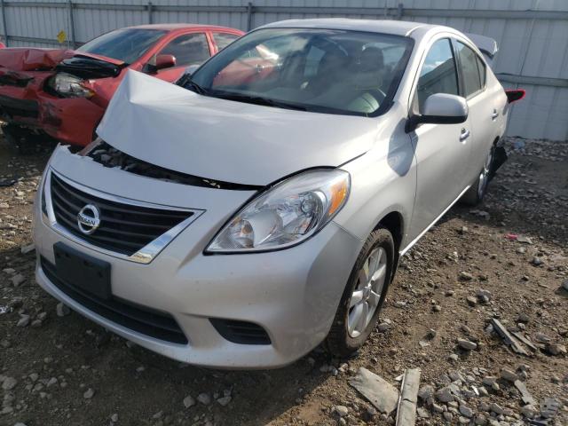 3N1CN7AP5EL859343 - 2014 NISSAN VERSA S SILVER photo 2