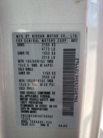 3N63M0ZN5HK709962 - 2017 CHEVROLET CITY EXPRE SILVER photo 10