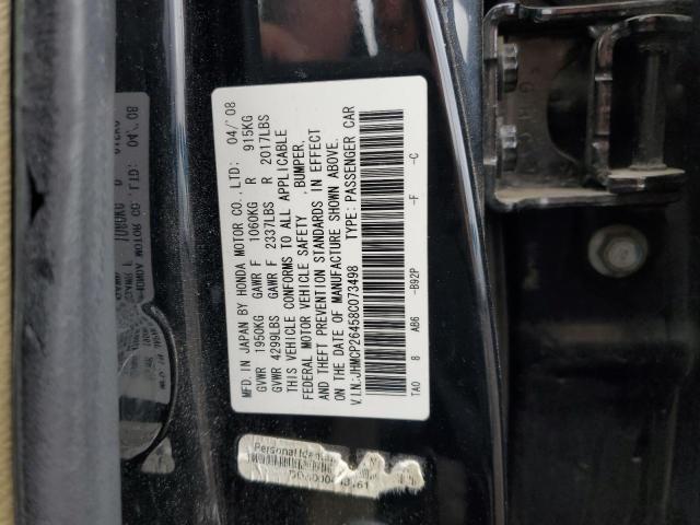 JHMCP26458C073498 - 2008 HONDA ACCORD LXP BLACK photo 10