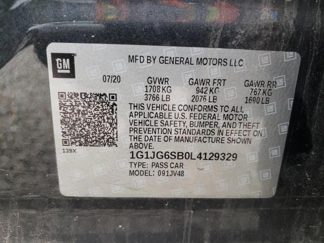 1G1JG6SB0L4129329 - 2020 CHEVROLET SONIC GRAY photo 10