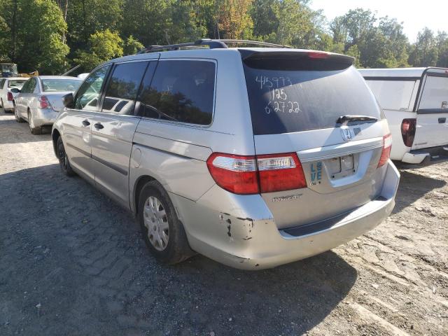 5FNRL38236B040511 - 2006 HONDA ODYSSEY LX SILVER photo 3