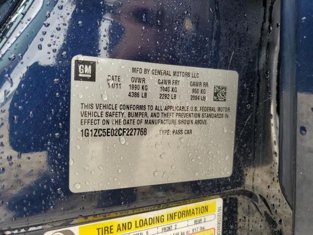 1G1ZC5E02CF227768 - 2012 CHEVROLET MALIBU 1LT ლურჯი ფოტო 10