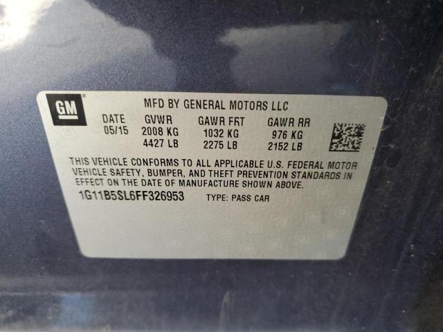 1G11B5SL6FF326953 - 2015 CHEVROLET MALIBU LS BLUE photo 10