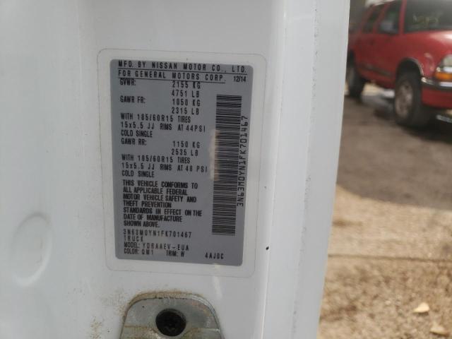 3N63M0YN1FK701467 - 2015 CHEVROLET CITY EXPRE Weiß Foto 10