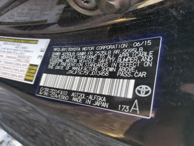 JTKJF5C75FJ013458 - 2015 TOYOTA SCION TC 黑色 照片 10