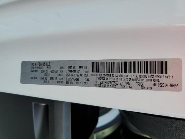 3C6TRVDG8KE563127 - 2019 RAM PROMASTER 白色 照片 10