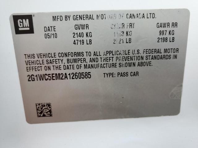 2G1WC5EM2A1260585 - 2010 CHEVROLET IMPALA LTZ WHITE photo 10