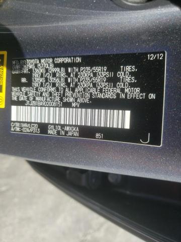 JTJZB1BA9D2008151 - 2013 LEXUS RX 450 GRAY photo 10