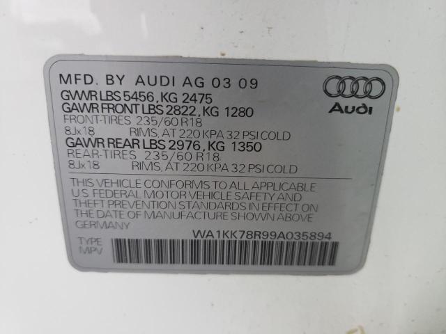 WA1KK78R99A035894 - 2009 AUDI Q5 3.2 WHITE photo 10