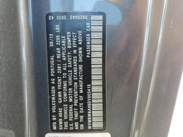 WVWBW8AH5DV003415 - 2013 VOLKSWAGEN EOS KOMFOR 灰色 照片 10