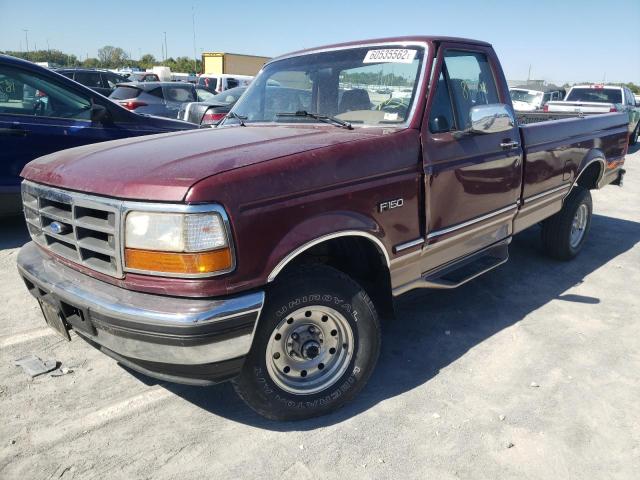 1FTEF14H9TNA35590 - 1996 FORD F150 BURGUNDY photo 2