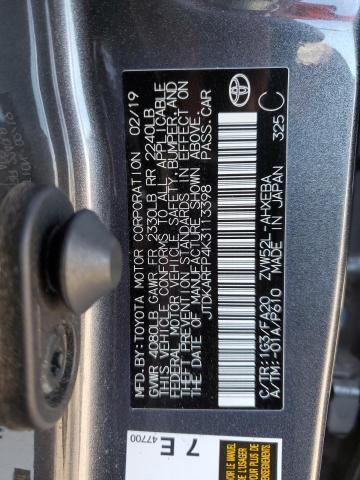 JTDKARFP4K3113398 - 2019 TOYOTA PRIUS PRIM 灰色 照片 10