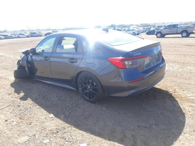 2HGFE2F57NH551704 - 2022 HONDA CIVIC SPOR GRAY photo 3