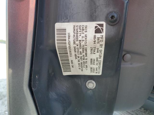 1G8AJ52F65Z101511 - 2005 SATURN ION LEVEL GRAY photo 10