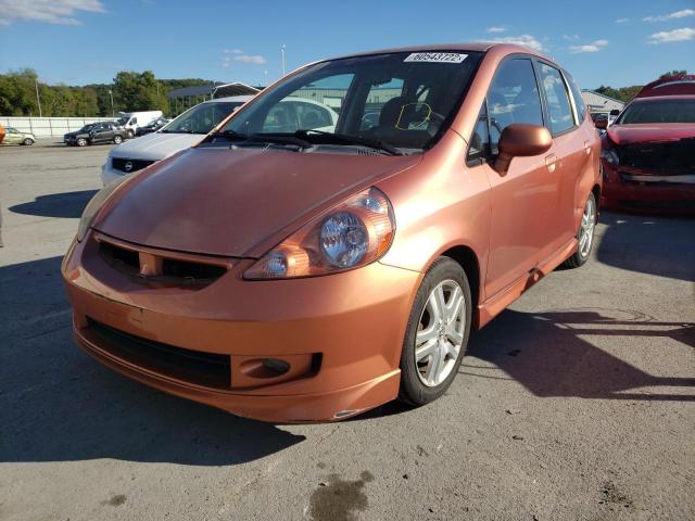 JHMGD38677S021048 - 2007 HONDA FIT S ORANGE photo 2