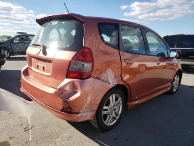 JHMGD38677S021048 - 2007 HONDA FIT S ORANGE photo 4