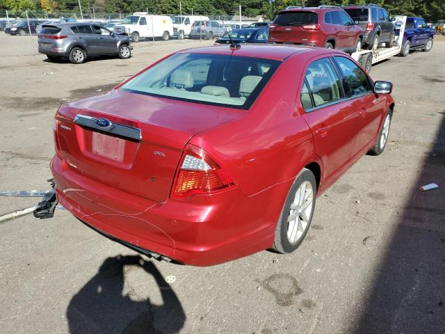 3FAHP0JA6CR301792 - 2012 FORD FUSION SEL RED photo 4