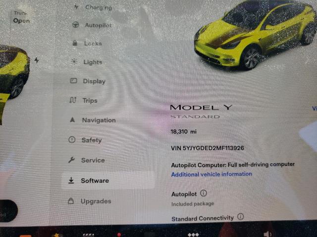 5YJYGDED2MF113926 - 2021 TESLA MODEL Y Серый фото 8