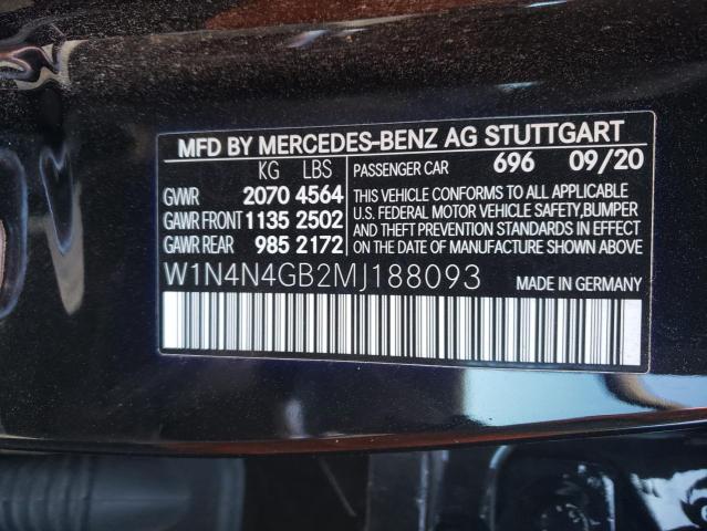 W1N4N4GB2MJ188093 - 2021 MERCEDES-BENZ GLA 250 BLACK photo 10