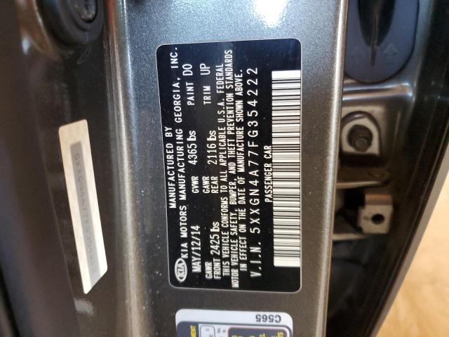 5XXGN4A77FG354222 - 2015 KIA OPTIMA EX CHARCOAL photo 10