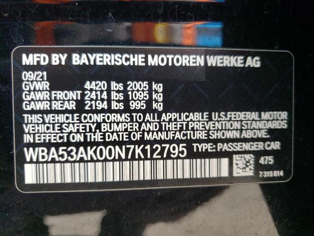 WBA53AK00N7K12795 - 2022 BMW 228I BLACK photo 10