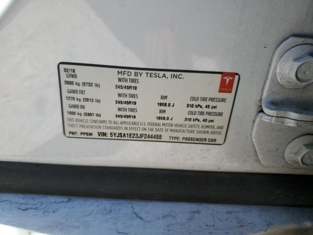 5YJSA1E23JF244458 - 2018 TESLA MODEL S Ağ foto 10