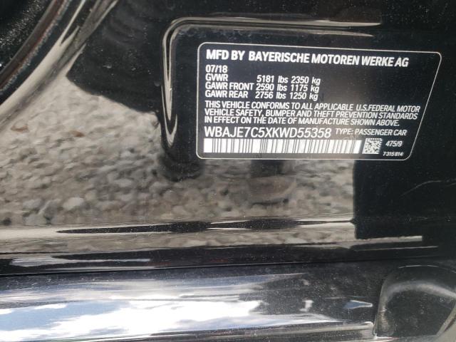 WBAJE7C5XKWD55358 - 2019 BMW 540 XI BLACK photo 10