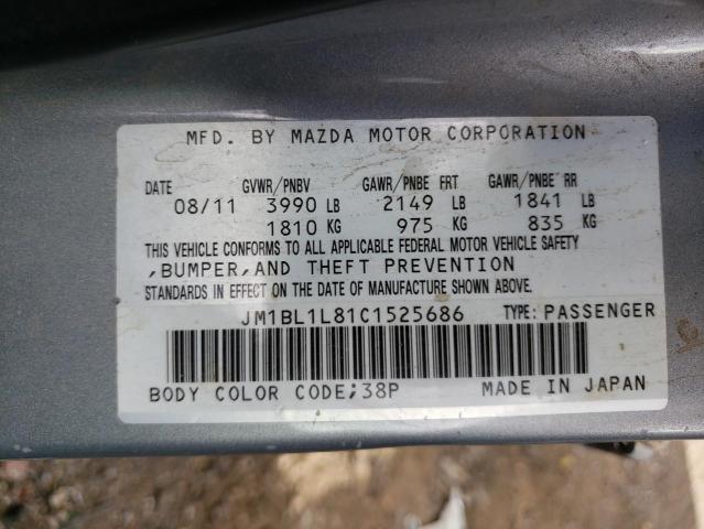 JM1BL1L81C1525686 - 2012 MAZDA 3 I SILVER photo 10