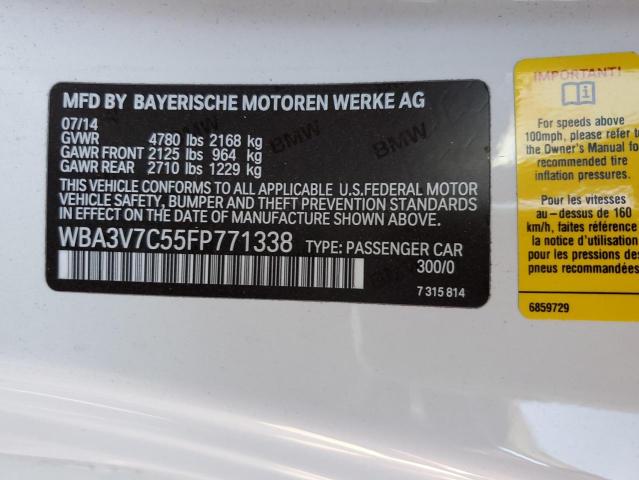 WBA3V7C55FP771338 - 2015 BMW 428 I SULE WHITE photo 10